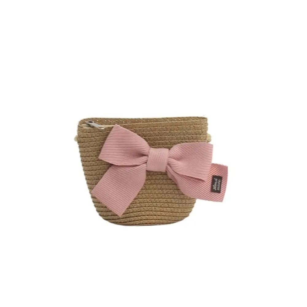 Girl Gift  Handbag UV Protection Ribbon Bow Summer Korean Style Girl Cap Sun Visor Hat Same Style Bags Children Straw Hat