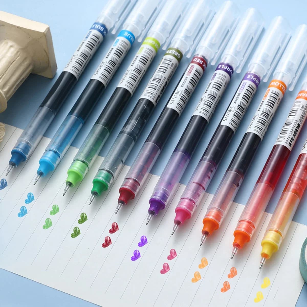 10 Pcs Color Gel pens.Quick Drying Large Capacity,0.5mm, suitable for Students, Note-taking, Marking, Drawing, Bookkeeping.
