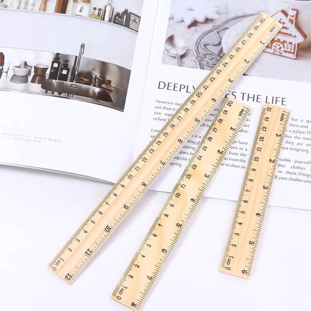 School Supplies Desk Accessories Stationery 15/20/30cm Children Teacher Rulers Wooden Rulers Straight Rulers Drawing Rulers