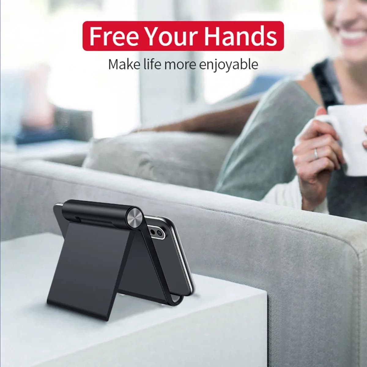 Phone Holder Stand Mobile Support Tablet Stand for iPhone Samsung & All Cell Phones Portable Mobile Holder