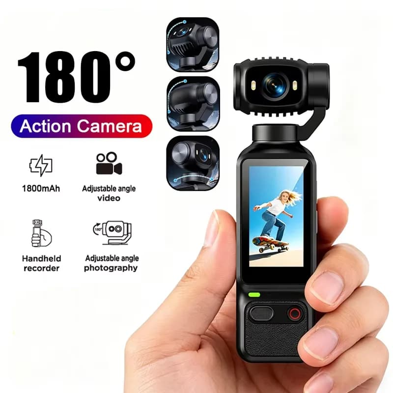 Action Camera 180 Degree Rotatable For Vlog YouTube Tiktok Girls Record Life Video Recording Entry Portable Action Camera