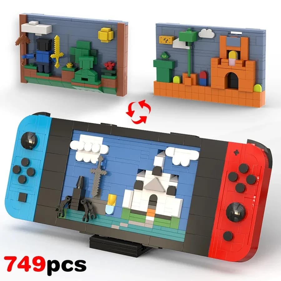 MOC Handheld Game Console Building Blocks Set Retro Controller Machine Idea DIY Bricks Model Toys for Kid Adult Xmas GiftsChrist