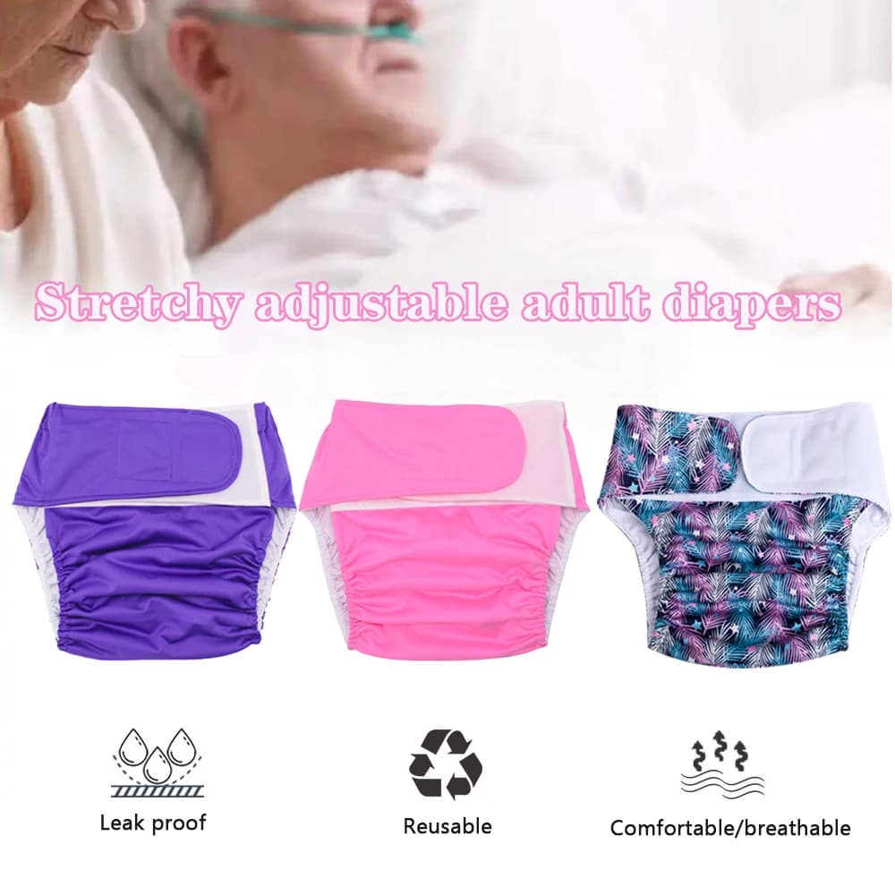 Waterproof Diapers Washable Reusable Adult Elderly Cloth Diapers Panties Pocket Nappies for Elderly Disabled Incontinence Pants