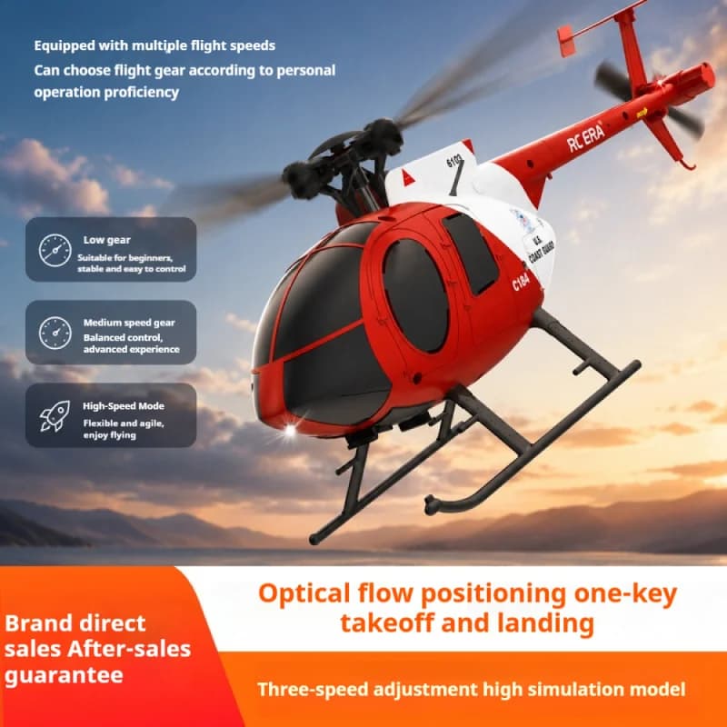 RC ERA C184 Four-Way Single Propeller Helicopter No Flaps Fixed-Altitude Version with Optical Flow Positioning Realistic RC Heli