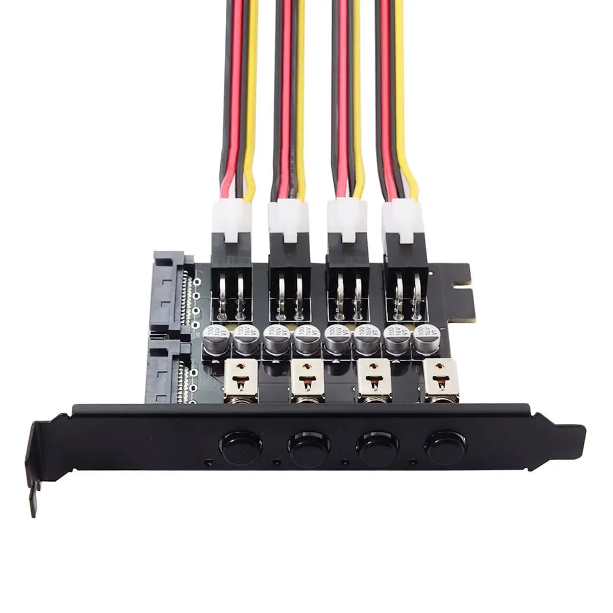 4-Port HDD SSD Power Switch Controller for PC, Hard Disk Management System with Intelligent Control