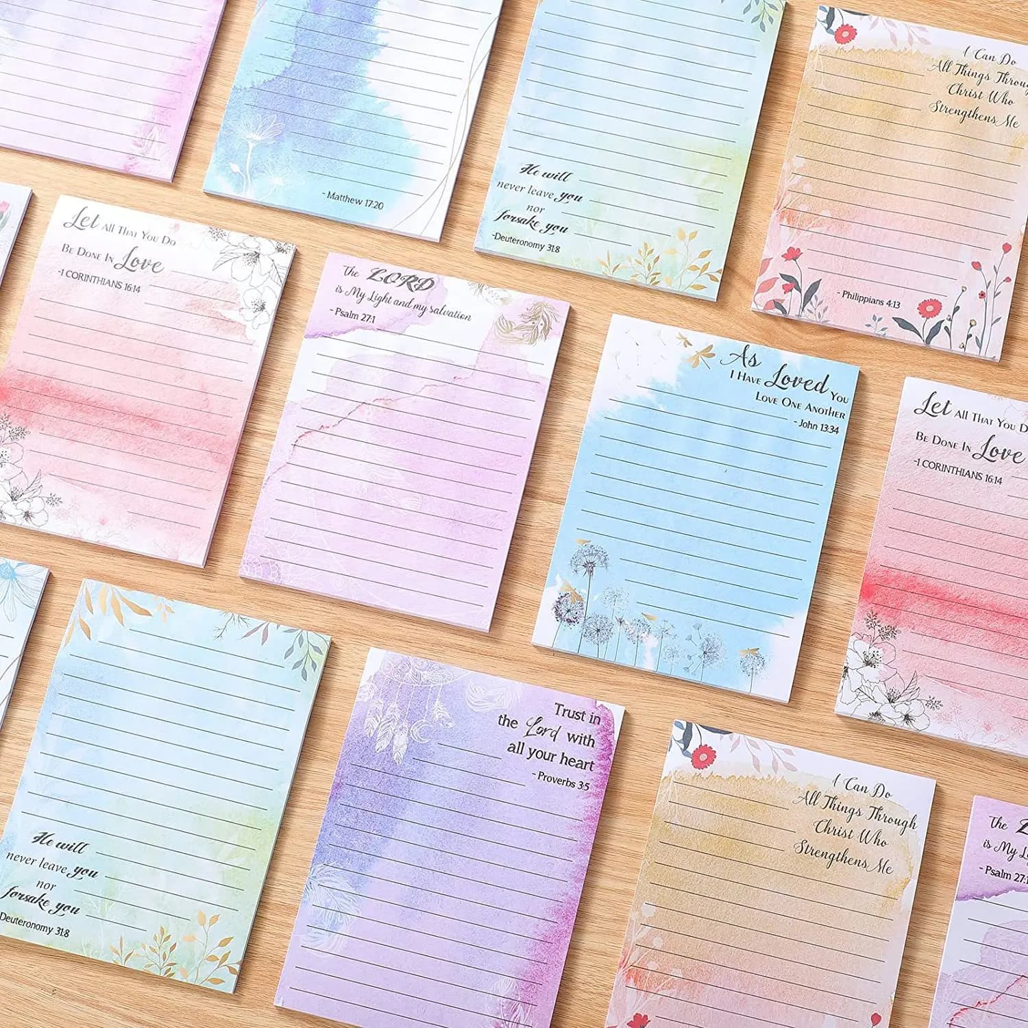 30 Sheets Watercolor Floral Sticky Notes Notepad Self-Adhesive Memo Message Reminder  sticker Home Office School Supplies