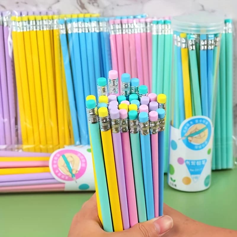 30 Mixed Writing Pencils HB Pencils Macaron Wood Pencils Jelly Pencils, Back-to-School Supplies