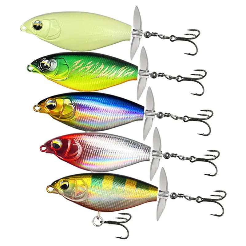 1Pc Top Water Fishing Lures with Treble Hooks Whopper Freshwater Saltwater Floating Lure for Bass 
