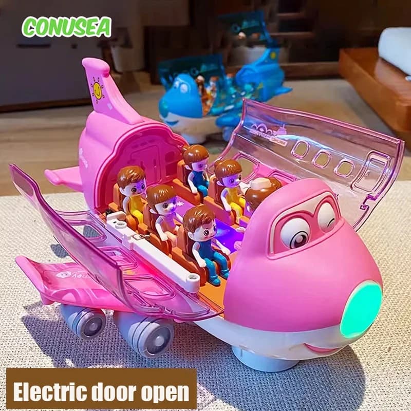 Kids Toys Electric Plane Aircraft Toys Car Airplane Model Music Simulation Boy Children Traffic Toy Christmas Gifts for Girls