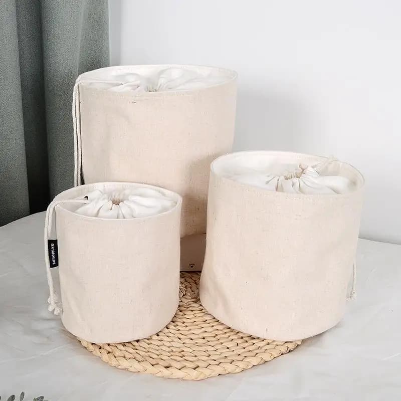 Women's Bag Inner Basket Corduroy Bucket Bag Woven Drawstring Storage Pouch Versatile Household Organizer