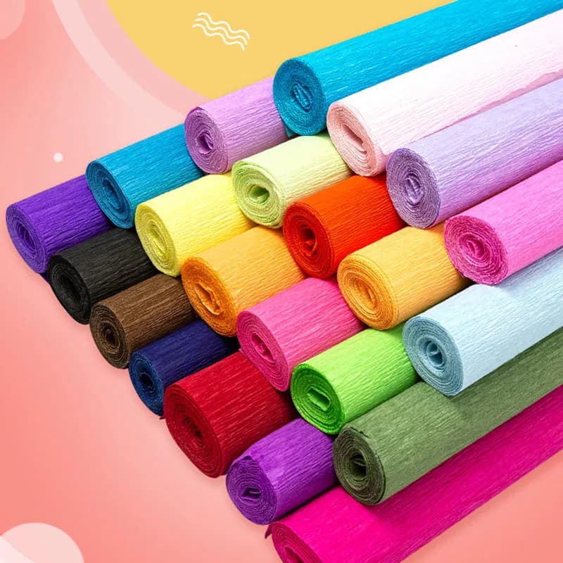 250x50cm Crepe Paper Colored Roll Origami Crinkled Crepe Paper Craft DIY Flowers Decoration Gift Wrapping Thickened Paper Craft