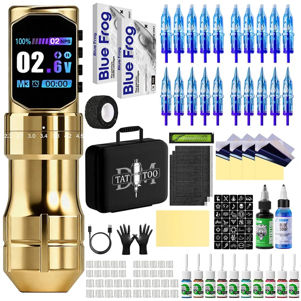 DM Tattoo Kit Tattoo Machnie Kit Tattoo Pen Kit For Permanent Makeup Tattoo Machine Kit Wireless Tattoo Gun Kit