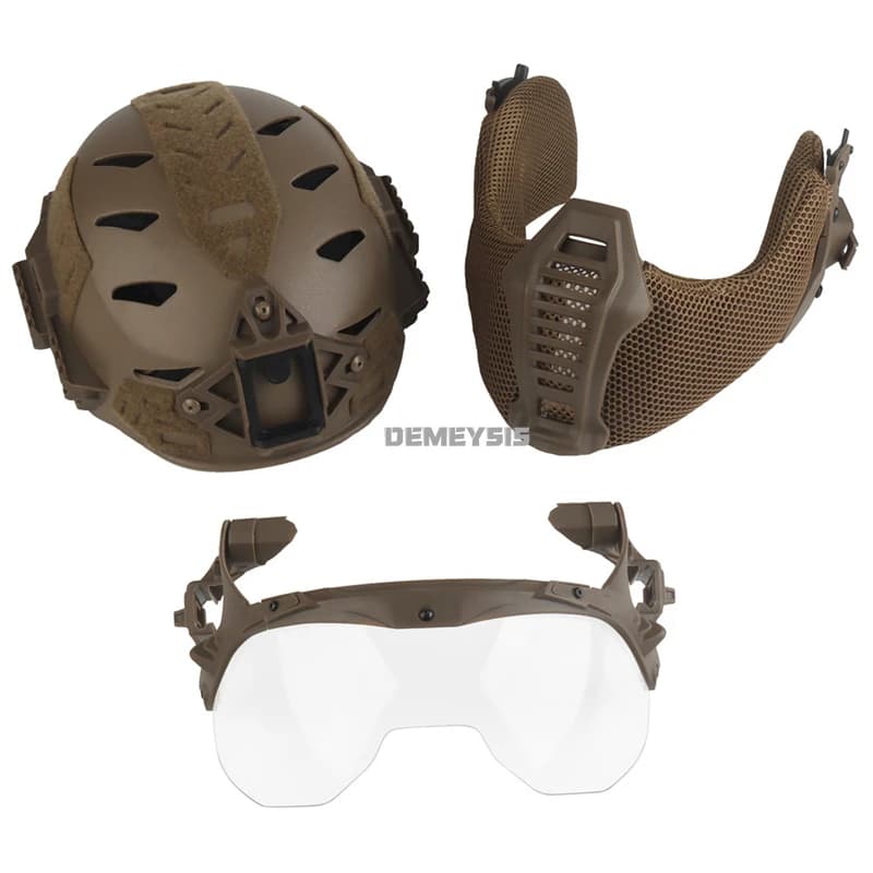Airsoft Full Covered Helmets with Removable Mask Goggles Outdoor Hunting Tactical Wendy 3.0 Full Protection Helmet Training Gear