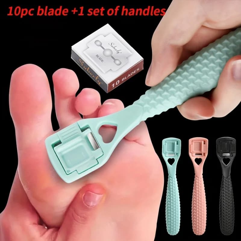 10 Blades + 1 pc Foot Care Tools for Removing Dead Skin And, Foot Grinding Tools, Foot Skin Tools, Sole And Heel Scrapers