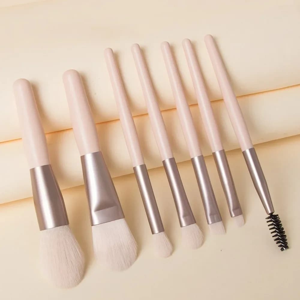 Makeup Tools Morandi 8-Piece Makeup Set Brush Loose Powder Highlighter Blush Eyebrow Brush Lip Brush Complete Makeup Tools