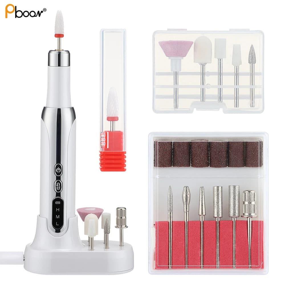 Nail Drill Professional Handle Pen Nail File Machine Rechargeable Nail Drill Tools for Acrylic Gel Nails Manicure Pedicure