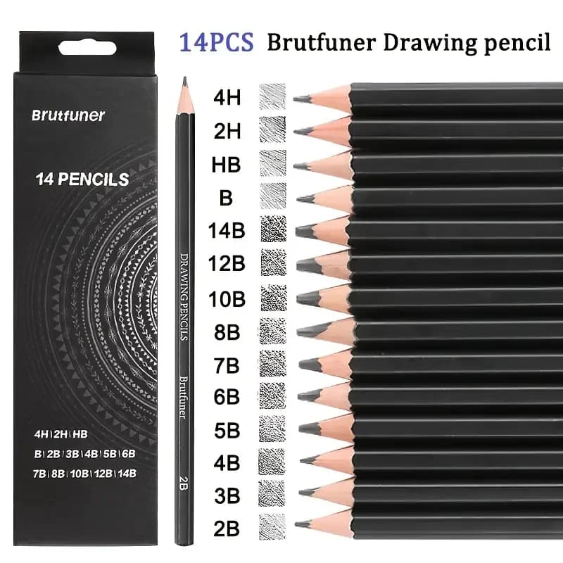 Professional Art Drawing and Sketching Pencil Set 4H/2H/HB/B/2B/3B/4B/5B/6B/7B/8B/10B/14B Writing Stationery