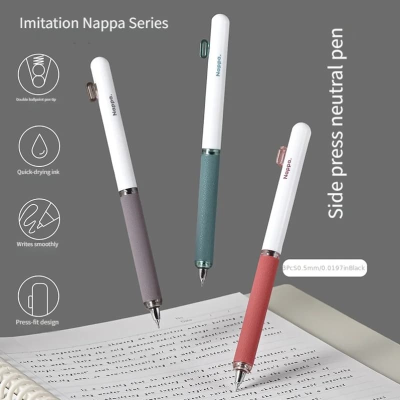 3-Pack of Gel Pens with Random Colors, Black Ink Refills, Suitable for Students, Smooth and Quick-Drying, Ideal for Writing Exercises, Black Signature Pens, Comfortable Grip, Smooth Writing, Continuou