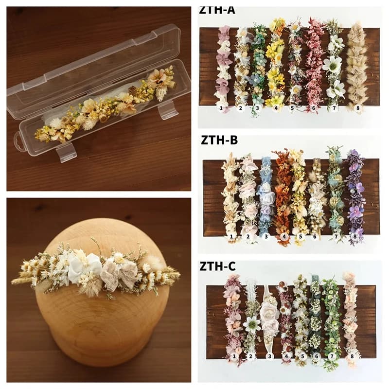 Baby Photography Accessories Full Moon Baby Artificial Flower Headband Decoration Adjustable Floral Headwear Newborn Photo Props