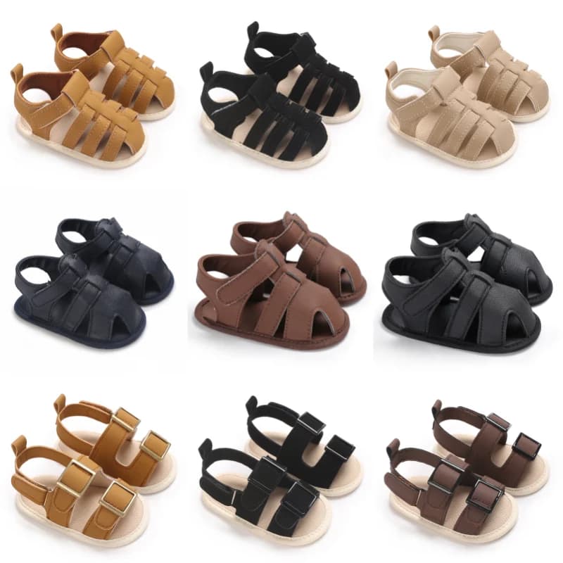 Baby Shoes Summer Collection For Boys Aged 0-1 Including Ankle Sandals and Baby Walking Shoes