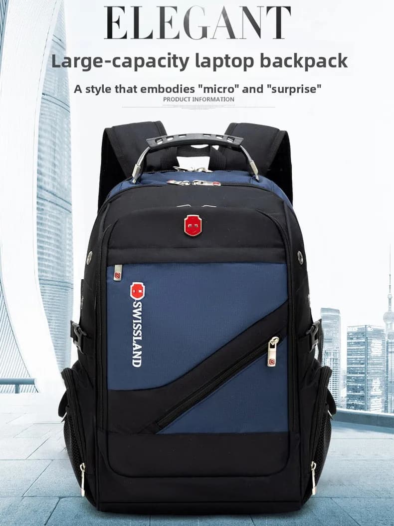 Men's Casual Travel Backpack Double Shoulder Waterproof Wear-resistant Laptop Bag Commuter Nylon Fabric British Style Backpack