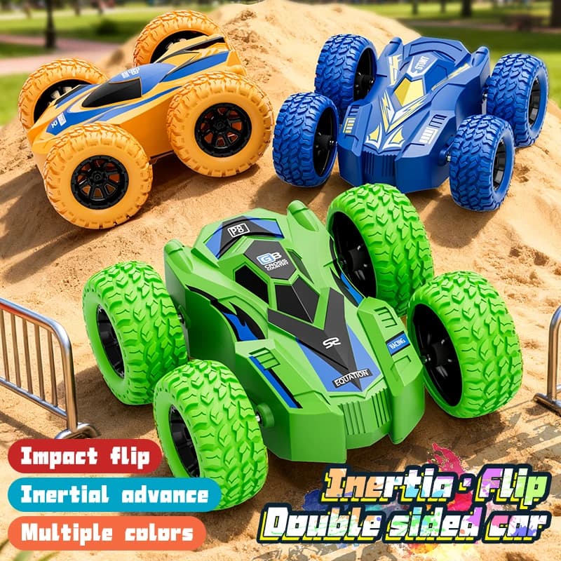 4-8 Pack 360° Rotating Stunt Car Toys - Friction Powered Toy Cars Push and Go Vehicles for Toddlers Kids Best Christmas Gift