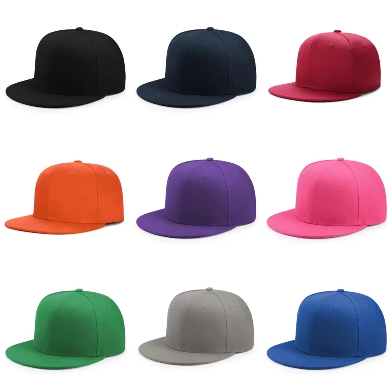 Baseball Caps For Men Women Unisex Hip Hop Solid Color Flat Brim Snapback Hats For Women Spring Summer Sun Hat Street Dance Kpop
