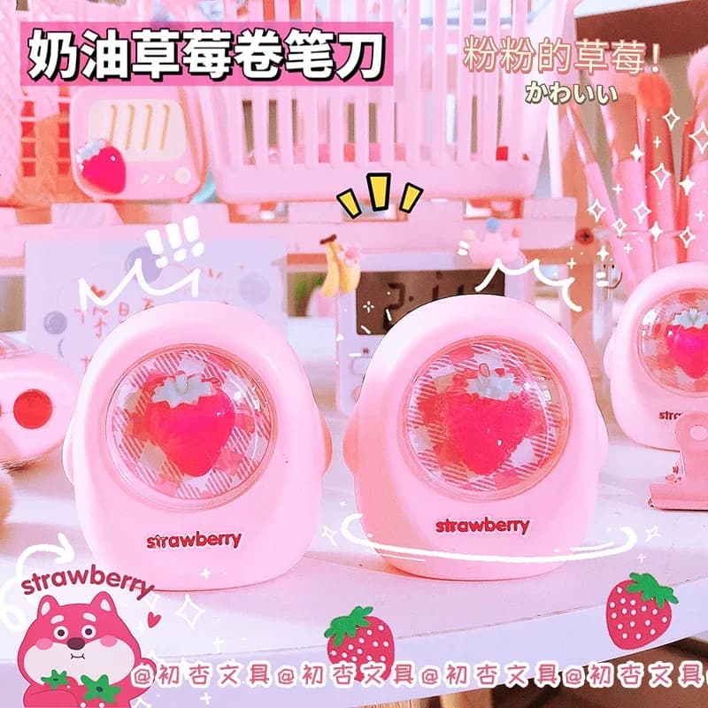 Cute Strawberry Pencil Sharpener School Supplies Kawaii stationery gifts Stationery Student Items pencil sharpener
