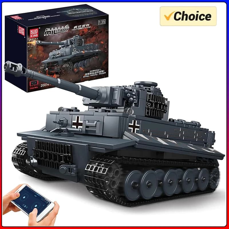 Mould King 20014 Military Toys The APP&RC Motorized Tiger Tank Model Assembly Technical Car Building Block Kids Christmas Gifts