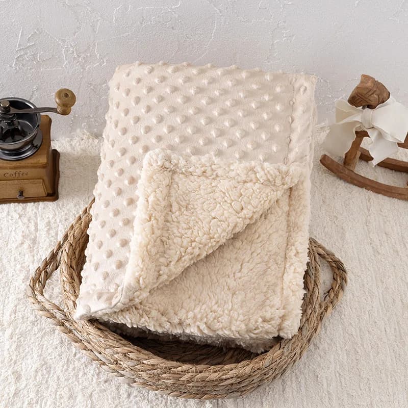 Baby Blanket 80x100CM Soft Warm Cozy Blanket for Babies Solid Color Infant Covering Blanket Beanie Infant Bedding Swaddle