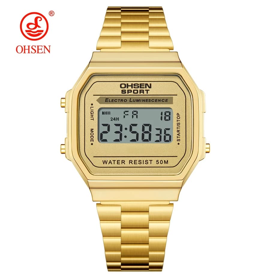 Digital Watches for Women Luxury Gold Ladies Sport Watch Reloj Mujer Stainless Steel Electronic Watch Alarm Clocks Gifts