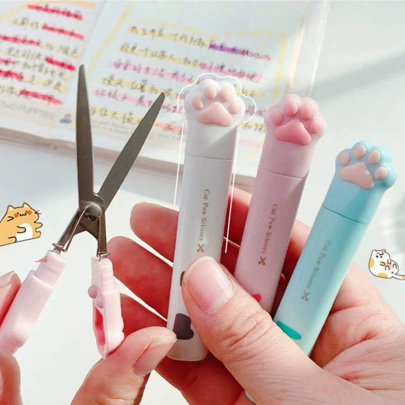 Kawaii Cat Claw Scissors Portable Cute Small Scissor Student Office Multi-functional Scissors Tiny Scissor Stationery