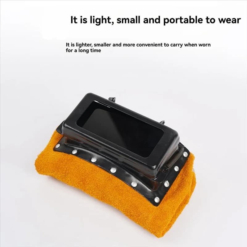 AT21-Welding Protective Gear: Leather Helmet With Flip Lens, Grinding Shield And Flame Resistant Face Cover