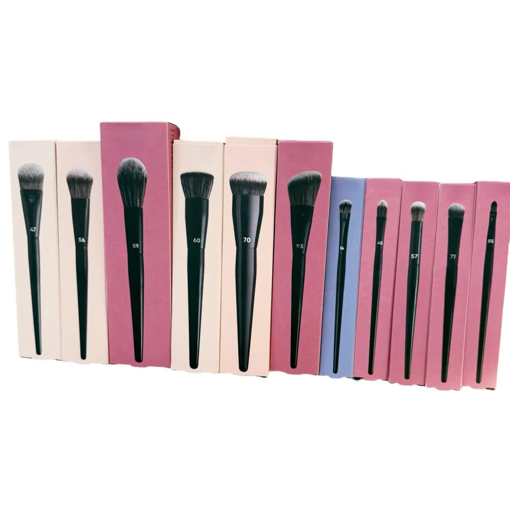 Professional Makeup Brushes Black Face Powder Blush Contour Eye Shadow Crease Blending Cosmetic Tools with box