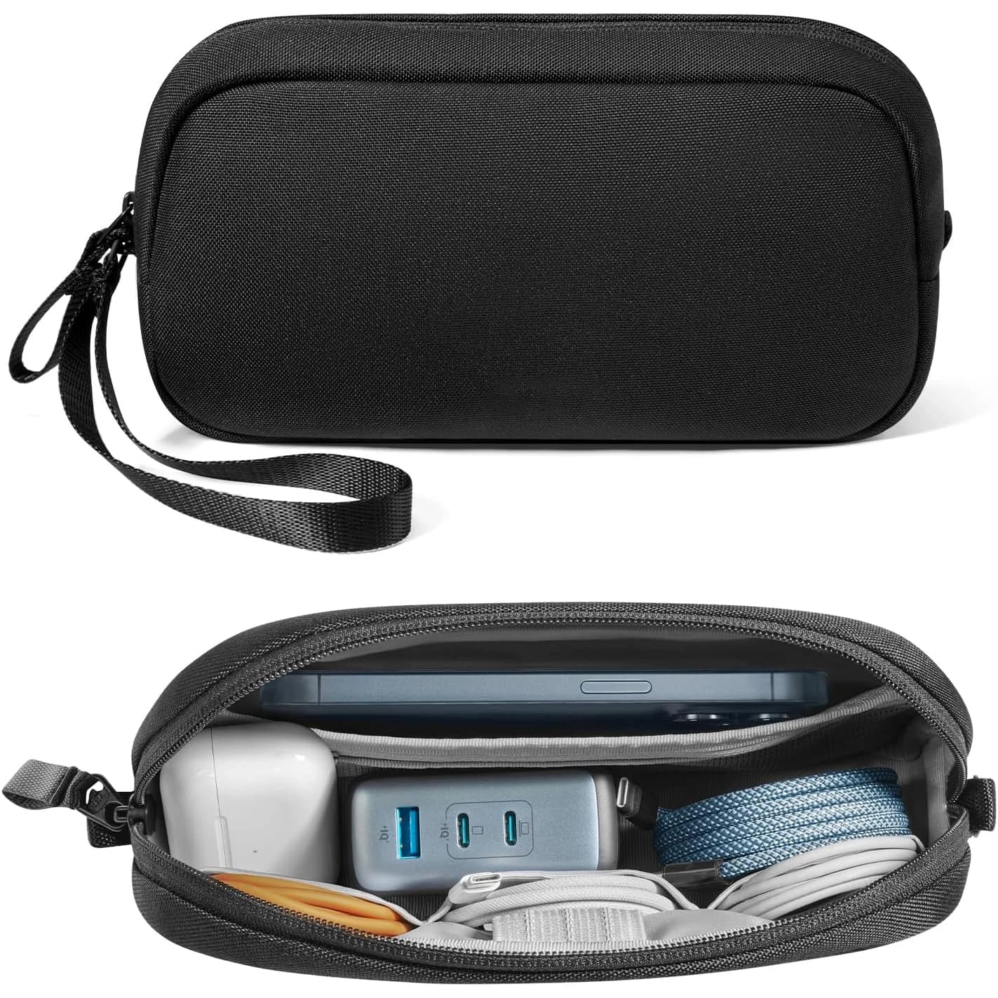 Electronics Organizer Travel Case, Cable Organizer for Essentials, Storage for Cord, Phone, Cables, Airpods, USB Flash Drive