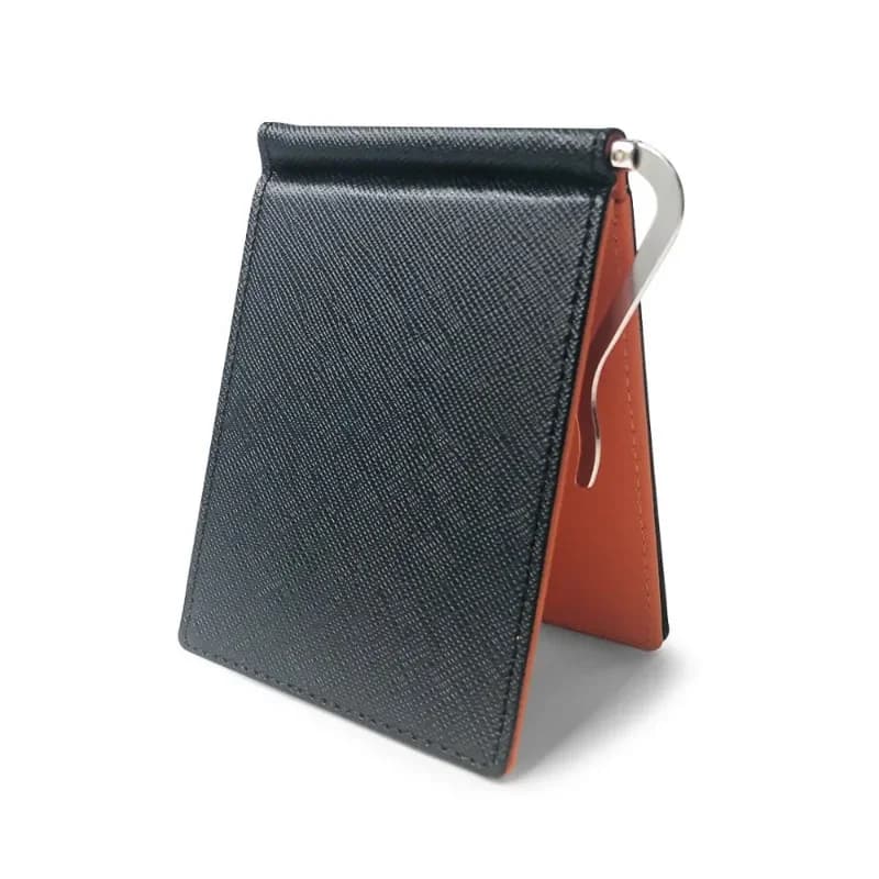 Leather Men Money Clips Metal Solid Wallets Credit Dollar Purses Money Holder Portafoglio Wallet for Male Minimalist Card Holder