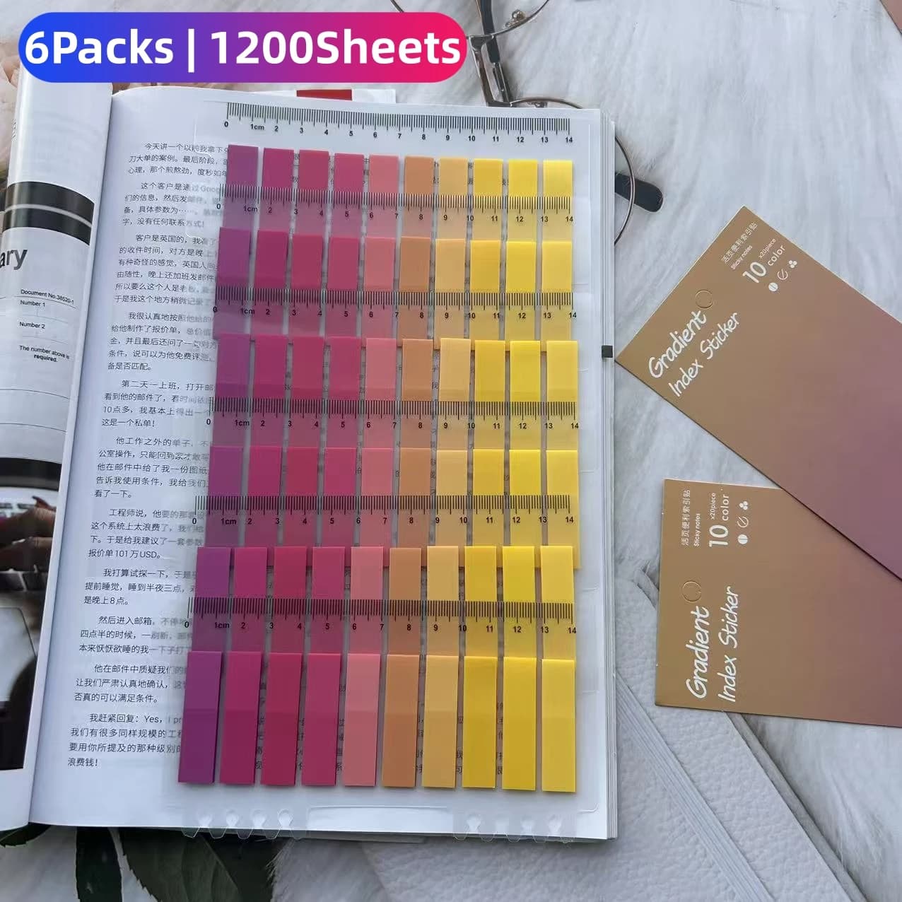 Sticky Notes Index Tabs 1200Pcs, Writable & Transparent Self-Adhesive Page Markers for Book Annotation, Calendar, Office