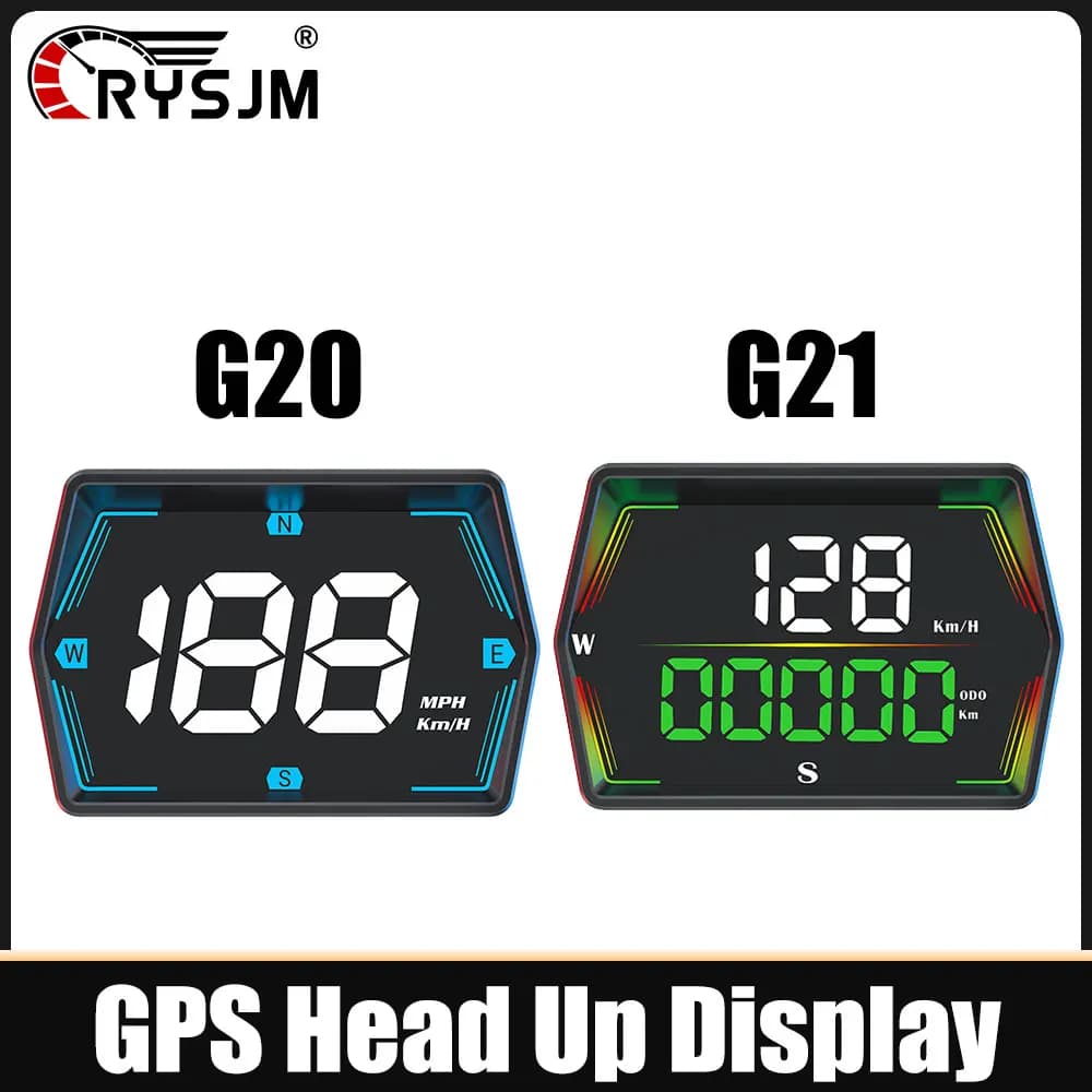 G20 G21 GPS Car Head Up Display Smart Vehicle Speed HUD Meter Auto Gauge With Overspeed Alarm Compass Car Electronic Accessories