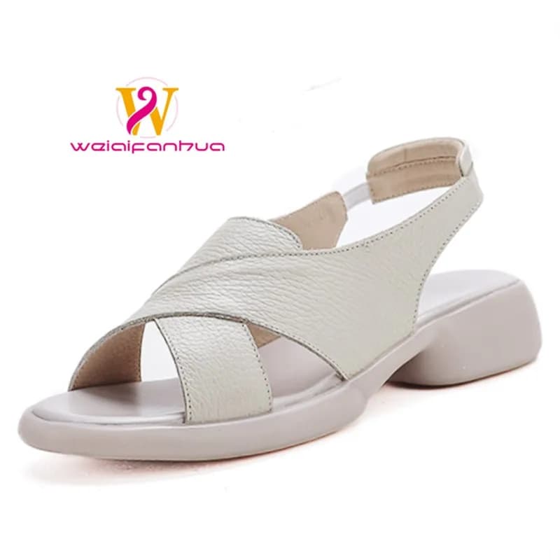 Sandals for Women - 2026 New Design - Top-grain Cowhide Women's Thick-soled Sandals Luxury Sandals Women Designers Ladies Shoes