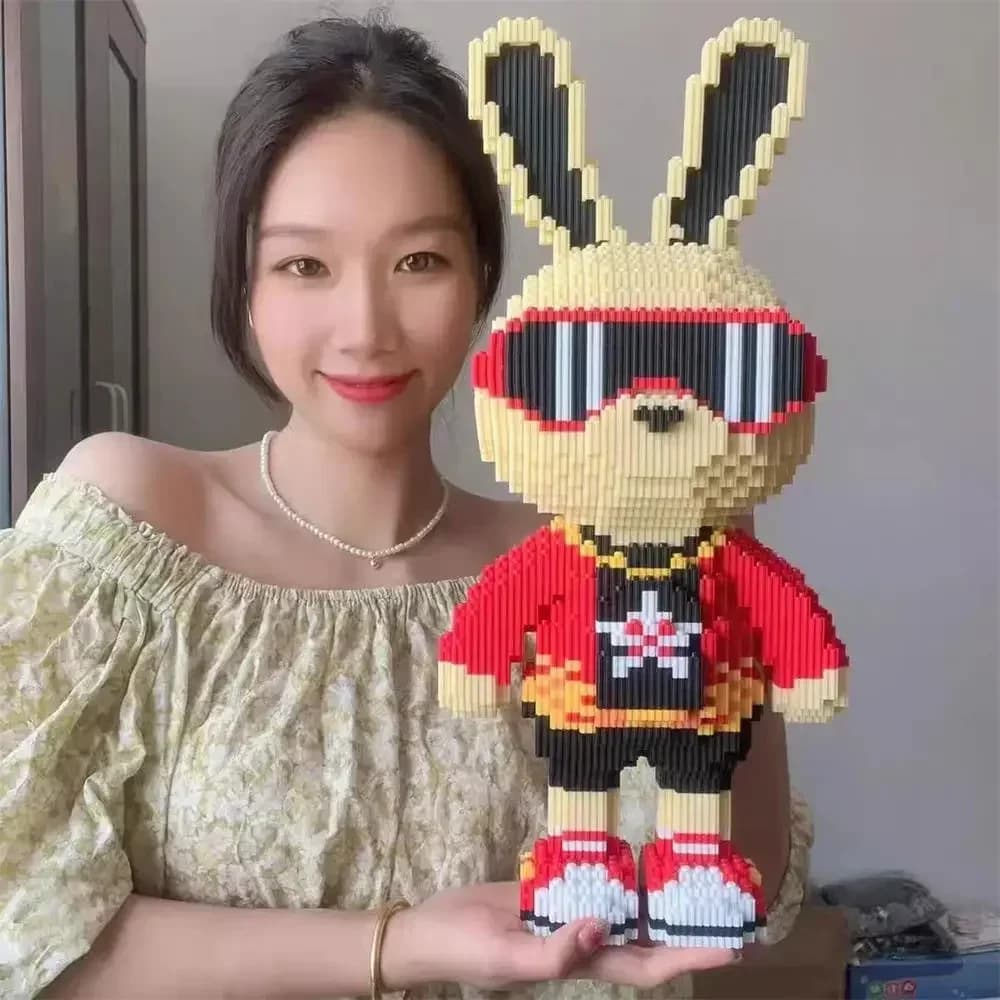 Building Blocks Bear Kids Toys Cartoon Candy Rabbit Model Building Block Micro Bricks Boys Girls Christmas Birthday Gift