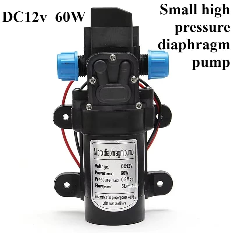 Pumps Micro High Pressure Diaphragm Pump, DC 12v,60W, Agriculture/watering/car Washing/water Purification, 120PSI,5L/MIN