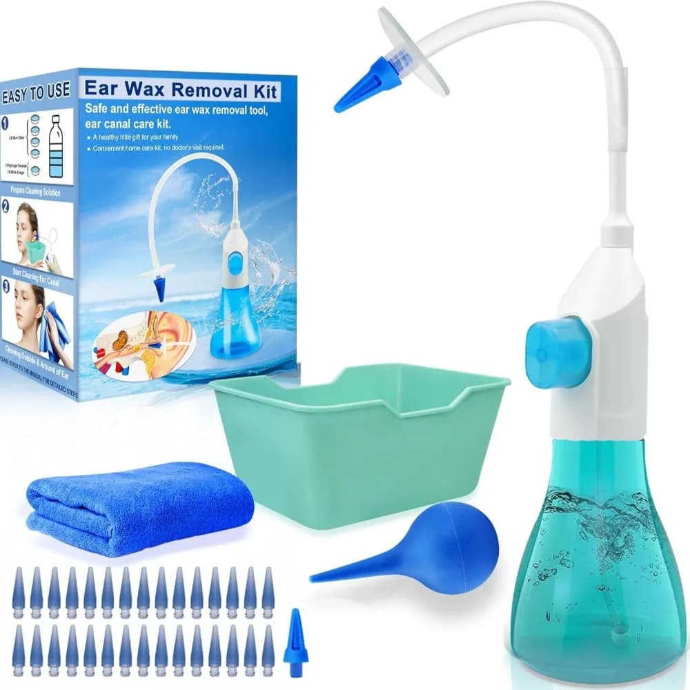 Ear Wax Removal Tool Manual Ear Irrigation Flushing System Safe and Effective Ear Cleaner for Adults Kids Cleaning Washer Kit