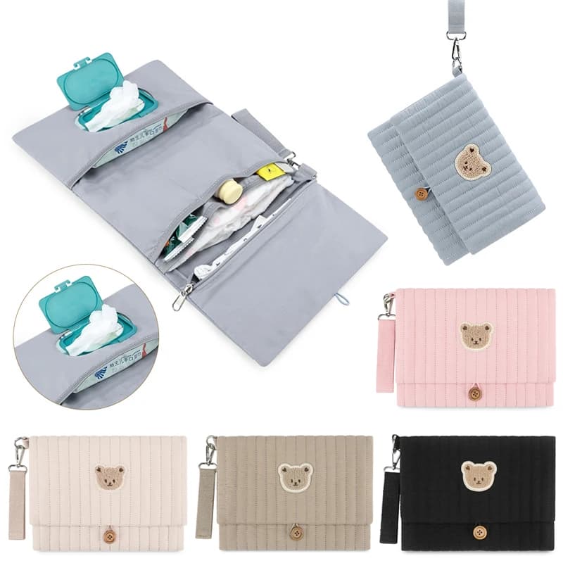 Portable Diaper Storage Bags Hanging Type Multi-functional Organizer for Mother Baby Travel Cute Design Baby Essentials Bag