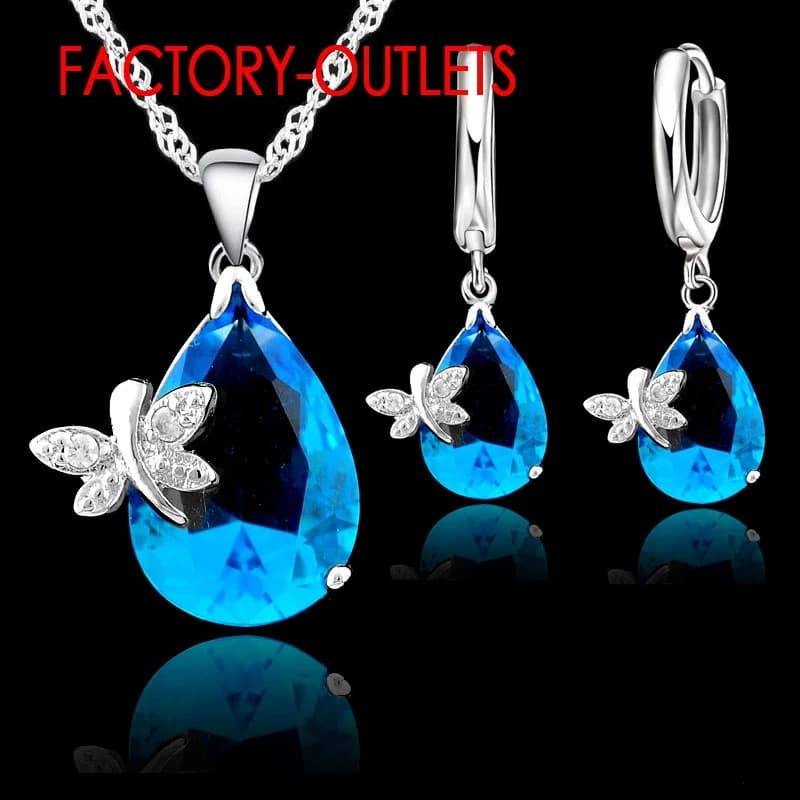 Genuin 925 Silver Bridal Jewelry Sets Fashion Cute Women Girls Engagement Anniversary Accessory Fine Trendy