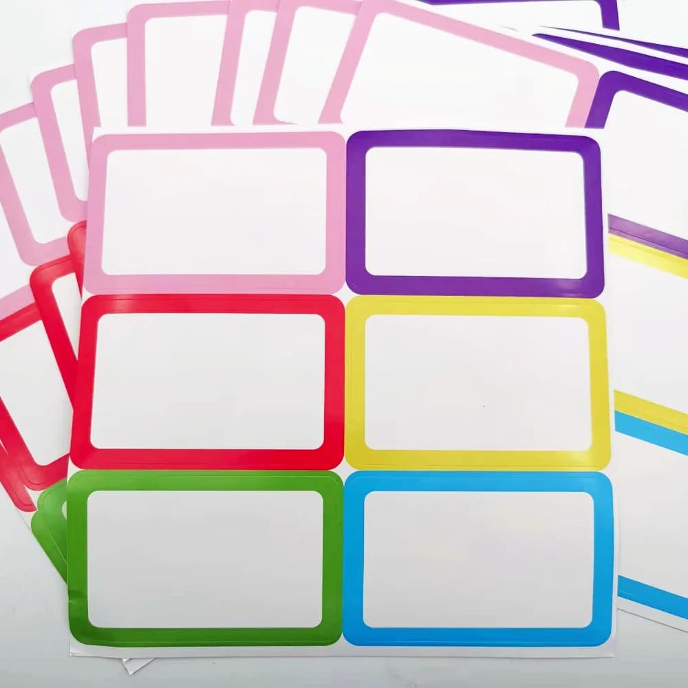 60pcs Name Tags Stickers 3.5" x2.25" Labels for Office, Meeting, School, Teachers and Mailing 6 Colors