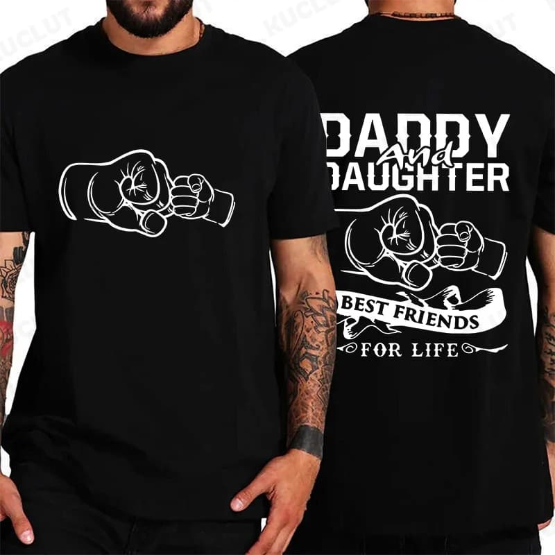 Fashion Family Matching Outfits Daddy and Daughter T-Shirts Oversized Tops Father's Day Gift Short Sleeve Tees Kids Clothing