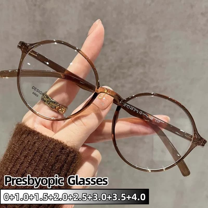 Women High Art Reading Glasses Ultra Light Fashion HD Presbyopia Eyeglasses Anti Blue Light Vintage Round Frame Men Eyewear