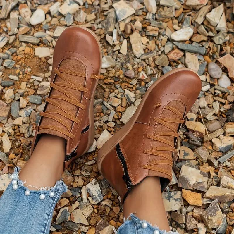 Women Boots Winter Flat Short Vintage Comfortable Snow Boots Women Comfortable Anti-slip Walking Shoes for Women Botas De Mujer