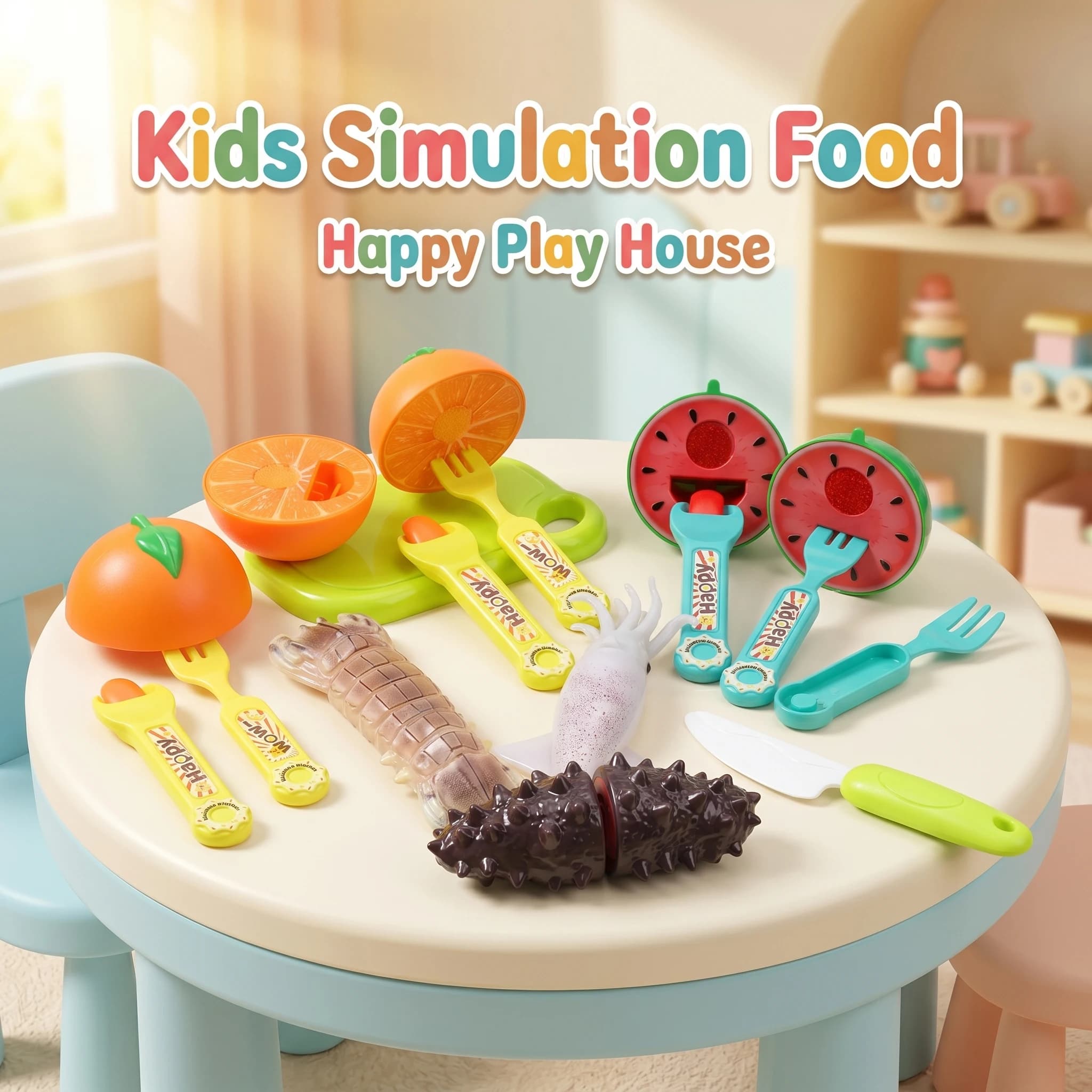 Kids Kitchen Set Creative Feeding Toy Set Simulation Fruit Cutting Role Playing Game Toys Interactive Party Games Christmas Gift