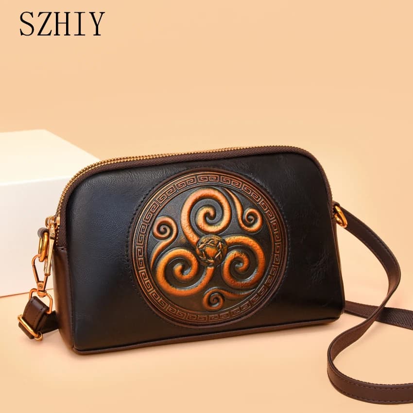 Retro Shoulder Bags for Women Small Bag Luxurious Designer Classic Double-layer Pocket 3D Embossed Diagonal Cross Bag Mom Purse